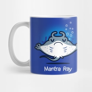 Mantra Ray Funny Cute Kawaii Manta Ray Meditating Yoga Mantra Cartoon Mug